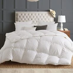 All Season Goose Down Comforter Corner Tabs-Baffle Box Design Duvet Insert Queen Size-Ultra Soft 750 Fill Power 46 Oz Feather Down Fill-Hotel Collection-Medium Warmth (90x90, White) -Amazon Shop 41HEgPQpoaL. AC