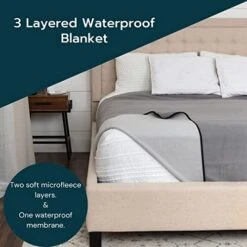 Waterproof Blanket 80”x90” For Adults – Soft, Washable, Reversible Cover Large Size For Twin, Queen, King Beds (Warm Gray/Cool Gray) - 100% Waterproof Furniture Or Mattress Protector