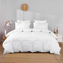 Feather Down Comforter Queen Size Goose Duck Feather Down Comforter, Down And Feather Duvet Insert With Cotton Cover, All Season Stand-Alone Down Comforter With Conner Tabs -Amazon Shop 41HvPdVnh0L. AC