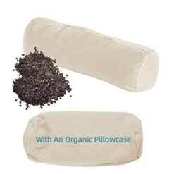LOFE Cylinder Buckwheat Pillow With Pillowcase - Adjustable Bolster Pillow(17x6), Organic Cotton Case, Cervical Neck Support Pillow, Neck Pain Relief, Breathable Cool Sleep For Back And Side Sleepers
