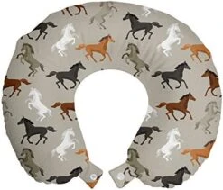 Ambesonne Peony Travel Pillow Neck Rest, Pastel Tone Delicate Peonies With Curled Leaves Vintage Style Tangled Arrangement, Memory Foam Traveling Accessory For Airplane And Car, 12", Purple Teal -Amazon Shop 41IEcmqbCeL. AC