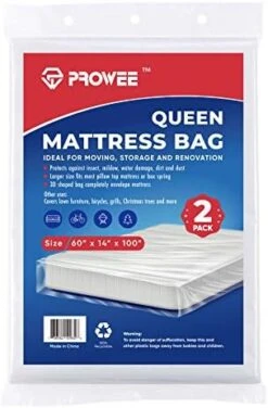 2 Pack Queen Size Mattress Bag Clear Mattress Storage Bag Mattress Disposal Bag Mattress Plastic Cover For Moving -Amazon Shop 41IUKV4kekL. AC