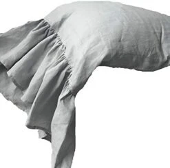 SASILK Ruffles Linen Pillowcase .Pure Flax Pillow Sham 100% French Linen Ruffled Pillow Cover ,Standard ,Queen ,King Size (Queen, Flax) -Amazon Shop 41Ix4dO2qBL. AC