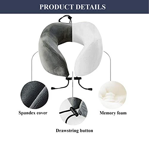 Hifye Memory Foam Travel Pillow - Neck Pillow For Pain Relief Sleeping, Chin In Any Sitting Position | Travel Accessory 100% Pure Memory Foam Pillow | Ideal For Men Women And Kids(Black) 3 Hifye Memory Foam Travel Pillow - Neck Pillow For Pain Relief Sleeping, Chin In Any Sitting Position | Travel Accessory 100% Pure Memory Foam Pillow | Ideal For Men Women And Kids(Black) - Image 3