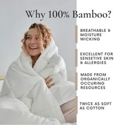 All Season King Size Comforter - 100% Organic Bamboo King Comforter - King Duvet Insert With Corner Tabs - Quilted Down Alternative Cooling Comforter King Size - 94 X 104 Inch - White -Amazon Shop 41JOXIX2a3L