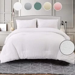 Nanko Seersucker King Comforter Set Black 3 PC All Season Reversible Down Alternative Quilted Duvet Insert, Microfiber Filling, Luxury Hotel Quality Bedding Sets In A Bag, Size 90 X 104 Inch -Amazon Shop 41KXEl6GfTL. AC