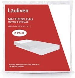 2-Pack Mattress Bag For Moving - Twin/Twin XL Size Mattress Storage Bag - 4 Mil Extra Thick Heavy Duty Mattress Protection Cover - 54 X 96 Inch -Amazon Shop 41Kg5jtrcUL. AC