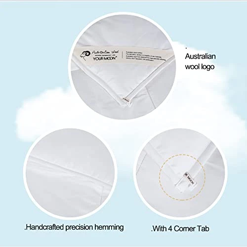 Luxurious Lightweight Wool Comforter Queen Size, Lightweight Summer Comforter/Duvet Insert, 100% Natural Australian Wool Filled Comforter, Noiseless Cotton Cover 5 Luxurious Lightweight Wool Comforter Queen Size, Lightweight Summer Comforter/Duvet Insert, 100% Natural Australian Wool Filled Comforter, Noiseless Cotton Cover - Image 5