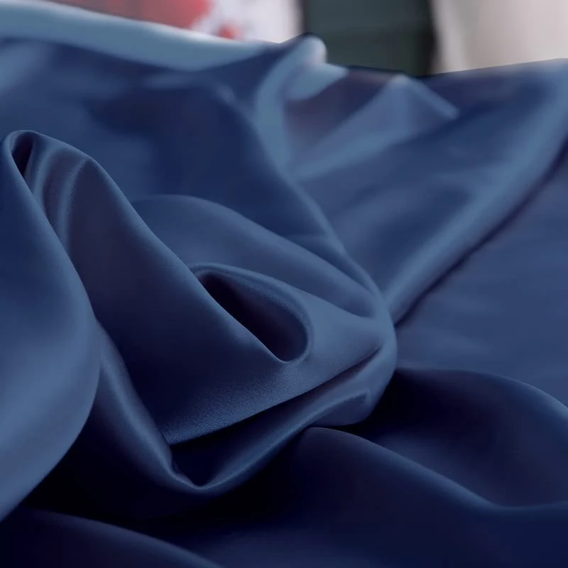 100% Natural Mulberry Silk Pillowcase For Hair And Skin Luxury 25 Momme Mulberry Silk Pillow Cases With Hidden Zipper Closure, Navy Blue, Queen 2 100% Natural Mulberry Silk Pillowcase For Hair And Skin Luxury 25 Momme Mulberry Silk Pillow Cases With Hidden Zipper Closure, Navy Blue, Queen - Image 2