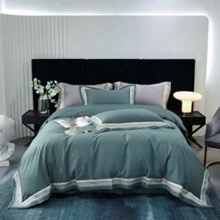 LEIGE Long Staple Cotton Light Woolen Four-Piece Set Cotton Woolen Wide Edge Craft Sheet Type/bedware (Color : Black, Size : 220 * 240cm) -Amazon Shop 41L4kfRNvhL. AC 1