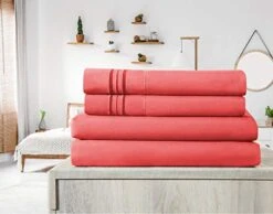 Twin XL Extra Long Size Bed Sheets Set – Cooling Bedding Sets, Extra Soft - Deep Pocket, Machine Washable, Easy Care - Wrinkle Free And Fade Resistant - 3 Piece Bedding (Coral, Twin XL)