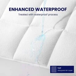 100% Waterproof Mattress Pad Full Size, Quilted Fitted Mattress Protector - Soft Breathable Jacquard Air Fabric - Washable Mattress Cover, Deep Pocket 8"-21", Full -Amazon Shop 41MNVJM8auL