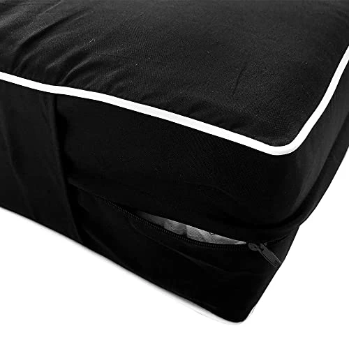 Caripeloy Cover ONLY-Style 6 Outdoor Daybed Mattress Bolster Pillow Slipcovers Contrast Pipe Trim Twin Size - AD109 7 Caripeloy Cover ONLY-Style 6 Outdoor Daybed Mattress Bolster Pillow Slipcovers Contrast Pipe Trim Twin Size - AD109 - Image 7