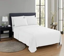 Nestl Bed Sheet Set | 4 Piece Soft Bedding Microfiber Sheet Set | Queen Fitted Sheet, Flat Sheet, 2 Pillow Cases | White -Amazon Shop 41Mz lsUO L. AC