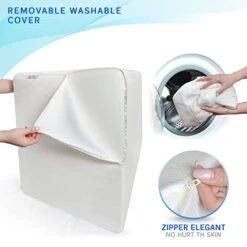 Leg Elevation Pillow With Memory Foam Top - Elevated Leg Rest Pillow For Circulation, Swelling, Knee Pain Relief - Wedge Pillow For Legs, Sleeping, Reading, Relaxing - Washable Cover (8 Inch) -Amazon Shop 41NV5QG4w8L