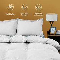 Duvet Covers King Size - Ultra Soft And Breathable Bedding King Comforter Sets Washed Microfiber 3 Pieces With Zipper Closure Duvet Cover And 2 Pillow Shams (White) -Amazon Shop 41NWpBc7mVL