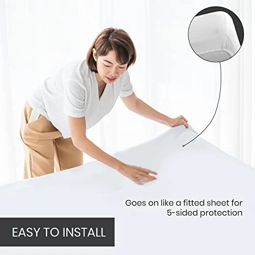 Premium Queen Mattress Protector Waterproof By Everlasting Comfort - (Bonus) 100% Waterproof Pillow Protectors - Hypoallergenic, Deep Pocket Snug Design (Up To 18") - Bed Bug Proof Mattress Cover 2 Premium Queen Mattress Protector Waterproof By Everlasting Comfort - (Bonus) 100% Waterproof Pillow Protectors - Hypoallergenic, Deep Pocket Snug Design (Up To 18") - Bed Bug Proof Mattress Cover - Image 2