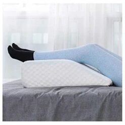 WAJ Bed Wedge Pillow For Sleeping Elevated Support Wedge Pillow With Cooling Memory Foam Top Snoring Pillow For Lower Back Pain Acid Reflux Heartburn Allergies And Legs,Removable Washable Cover