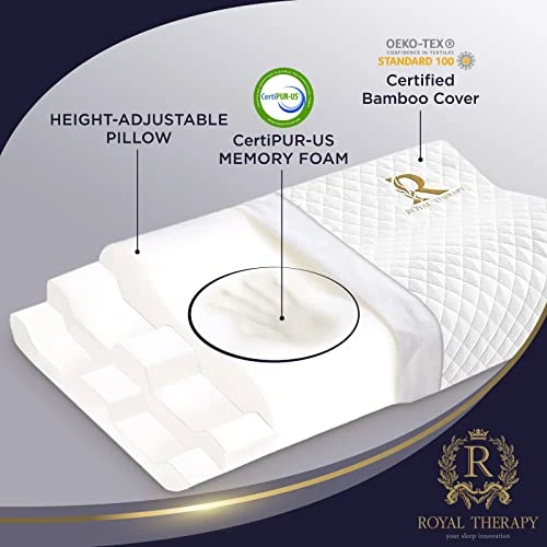 Memory Foam Pillow, Cervical Pillow, King Contour Pillow, Side Sleeper Pillow, Orthopedic Pillow, Neck Support Pillow, Pillow For Neck Pain, Pillow For Side Sleepers, CertiPUR-US 4 Memory Foam Pillow, Cervical Pillow, King Contour Pillow, Side Sleeper Pillow, Orthopedic Pillow, Neck Support Pillow, Pillow For Neck Pain, Pillow For Side Sleepers, CertiPUR-US - Image 4