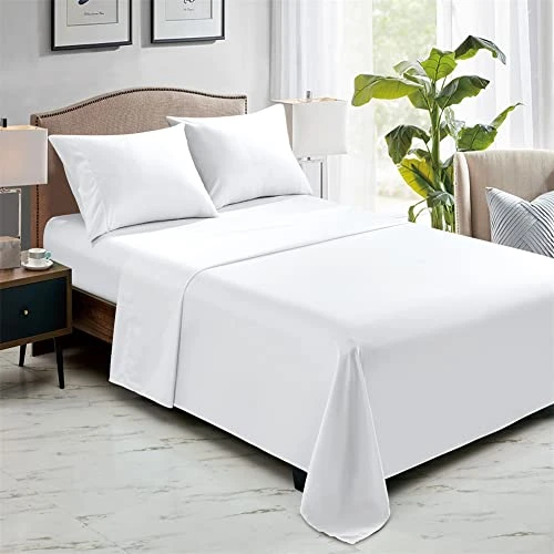 Queen Flat Sheets Only, Pack Of 6, Soft Microfiber Bedding Sheets For Home, Salons, Hotels, Bulk Flat Sheets Only Queen Size (White) 6 Queen Flat Sheets Only, Pack Of 6, Soft Microfiber Bedding Sheets For Home, Salons, Hotels, Bulk Flat Sheets Only Queen Size (White) - Image 6