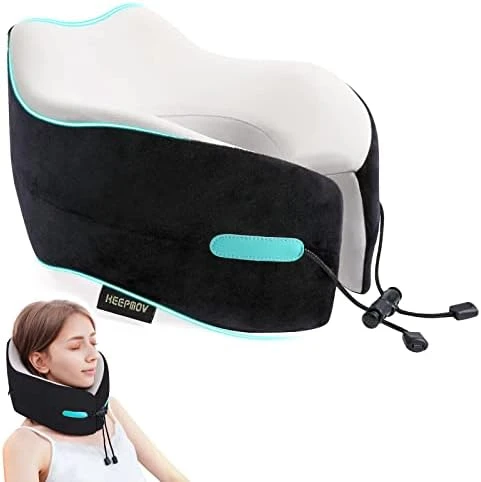 KEEPMOV Memory Foam Travel Pillow: Neck Pillow For Airplane Sleeping - Airplane Pillow With 360-Degree Head Support | Portable Adjustable Neck Pillow For Car & Train Bus 6 KEEPMOV Memory Foam Travel Pillow: Neck Pillow For Airplane Sleeping - Airplane Pillow With 360-Degree Head Support | Portable Adjustable Neck Pillow For Car & Train Bus - Image 6