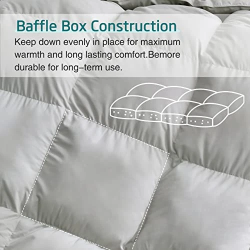 Goose Down Comforter,Dawn Gray Queen Size Down And Feathers Duvet,Luxurious Bed Comforter,100% Egyptian Cotton Cover Medium Warmth Duvet Insert With 8 Corner Tabs (Queen,90"X90") 2 Goose Down Comforter,Dawn Gray Queen Size Down And Feathers Duvet,Luxurious Bed Comforter,100% Egyptian Cotton Cover Medium Warmth Duvet Insert With 8 Corner Tabs (Queen,90"X90") - Image 2