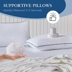 Pillows King Size Set Of 2,Adjustable Microfiber King Pillows With Hollow Fiber,Hotel Quailty Bed Pillows For Sleeping 2 Pack For Side Sleeper -Amazon Shop 41PON2fcpgL