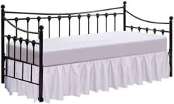 Ruffle Gathering Bed Skirt For Twin Or Single Size With 18" Drop Daybed Bed Skirt - Soft Genuine Poly Cotton/Microfiber, Split Corner Dorm Bed Skirt Solid White -Amazon Shop 41PViiFB JL. AC