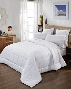 INOR MONKEY All Season Oversized King Comforter 400 GSM Microfiber Filling | White Quilted Duvet Insert With Corner Tabs - High Thread Count Cotton Shell | Warm Soft & Reversible Box Stitched Pattern