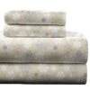 Flannel 170 GSM Sheet Set,Queen Snow Flakes Oatmeal