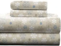 Flannel 170 GSM Sheet Set,Queen Snow Flakes Oatmeal -Amazon Shop 41PtIxYi7UL. AC
