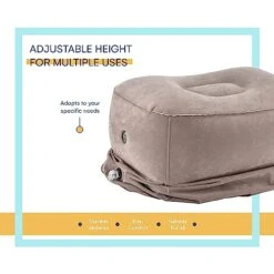 Acoway Inflatable Travel Adjustable Foot Rest Pillow With Travel Pouch - Airplane Travel Essentials - Portable Airplane Leg Pillow With Sleeping Mask & Ear Plugs - Travel Foot Pillow For Kids & Adults -Amazon Shop 41QET71csuL