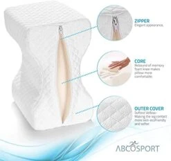 Abco Tech Memory Foam Knee Pillow | Leg Wedge Pillow For Back Pain, Side Sleeper Pillow, Pregnancy, Spine Alignment, And Pain Relief | Breathable And Comfortable Contour Pillow With Washable Cover -Amazon Shop 41QEW17zU6S