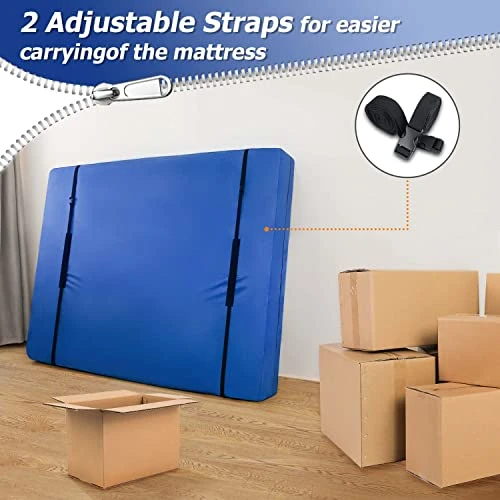 Marine Moon King Mattress Bag For Moving And Storage, Waterproof Mattress Storage Bag With 8 Heavy Duty Handles, Reusable Mattress Moving Bag With Zipper, Tarp Mattress Cover For Moving, Moving Bags 5 Marine Moon King Mattress Bag For Moving And Storage, Waterproof Mattress Storage Bag With 8 Heavy Duty Handles, Reusable Mattress Moving Bag With Zipper, Tarp Mattress Cover For Moving, Moving Bags - Image 5