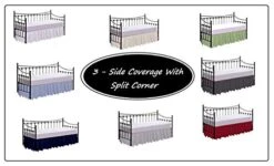 Day Bed Ruffle Gathered Bed Skirt Of 100% Microfiber, Ruffled Bed Skirt With Split Corner Day Beds - 3 Sides Coverage (Twin, 16" Drop Size/Burgundy Solid) -Amazon Shop 41QMw2LFosL