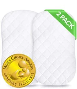 Aby Waterproof Bassinet Cover Compatible With Halo Bassinet Swivel, Glide, Premiere & Luxe Series Sleeper Mattress Pad – 2 Pack - Secure Envelope Design - Silky Soft Bamboo Mattress Protector