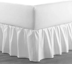 Uffled Bed Skirt With Split Corners - 10 Inch Bed Skirt - Queen Dust Ruffle Bed Skirt - White Bed Skirt Queen - Classic Style, Soft And Stylish 100% Microfiber Bedskirt(Queen-10 Drop, White)