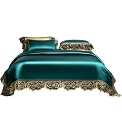 LEIGE Silk Cotton Lace Four-Piece Home Bedding Set (Color : D, Size : 200 * 230cm)