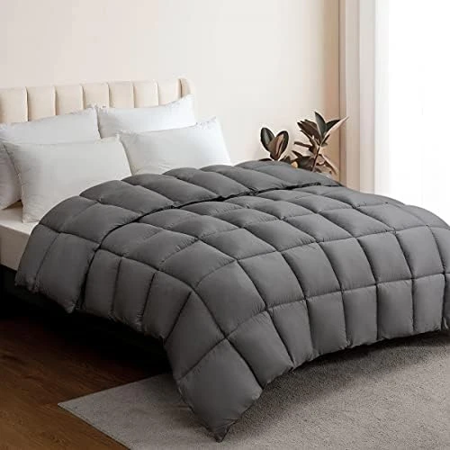 Cooling Bamboo Comforter, Soft Lightweight Bamboo King Size Summer Comforter Down Alternative Duvet Insert ,8 Corner Tabs, Breathable Comforter For Hot Sleepers(Grey-Summer,102x90) 11 Cooling Bamboo Comforter, Soft Lightweight Bamboo King Size Summer Comforter Down Alternative Duvet Insert ,8 Corner Tabs, Breathable Comforter For Hot Sleepers(Grey-Summer,102x90) - Image 11