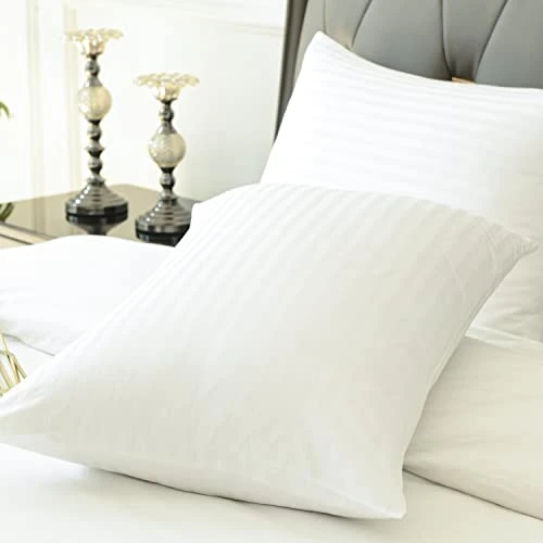 100% Cotton King Pillow Protectors With Zipper, White Pillow Cases King Size Set Of 2 For Home & Hotel, Sateen Soft Cooling Hidden Zippered Pillow Case Protector For Hair & Skin, 20x36 In 2 100% Cotton King Pillow Protectors With Zipper, White Pillow Cases King Size Set Of 2 For Home & Hotel, Sateen Soft Cooling Hidden Zippered Pillow Case Protector For Hair & Skin, 20x36 In - Image 2