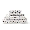 Flannel Sheet Set Cotton Soft Warm & Cozy Modern Chic With Elastic Deep Pockets, King, Dogs White