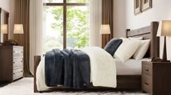 Ugg 11063 Whitecap Plush Flannel Oversized Reversible Fleece Throw Blanket Lightweight Comfortable Cozy Hotel Style Home Decor Soft Luxurious Blanket For Living Or Bed Room, 70 X 50-Inch, Denim -Amazon Shop 41SKwF2wiRL