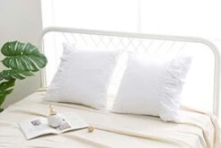 2-Pack White Pillow Shams Shabby Chic Pillowcases With Lace Ruffles Vintage Pillow Covers Cotton Queen Size 20"X30" Luxury Elegant -Amazon Shop 41SOEmgGSXL. AC