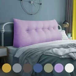 WOWMAX Large Bolster Triangular Headboard Pillow Twin Dorm Headboard Twin XL Bed Wedge Pillow For Headboard Bolster Pillow For Bed With Removable Cover, Gray Polyester Linen Blend Twin -Amazon Shop 41ST9ZAB76L. AC
