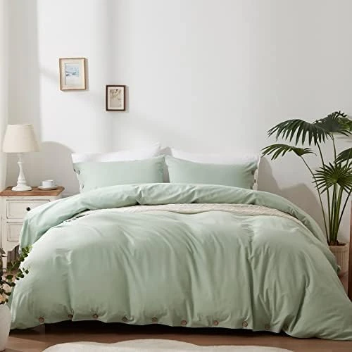 100% Washed Cotton Duvet Cover Set Breathable Soft King Light Brown Duvet Cover 3 Pieces Solid Color Bedding Set With Buttons Closure Comforter Cover Set (1 Duvet Cover +2 Shams) 14 100% Washed Cotton Duvet Cover Set Breathable Soft King Light Brown Duvet Cover 3 Pieces Solid Color Bedding Set With Buttons Closure Comforter Cover Set (1 Duvet Cover +2 Shams) - Image 14