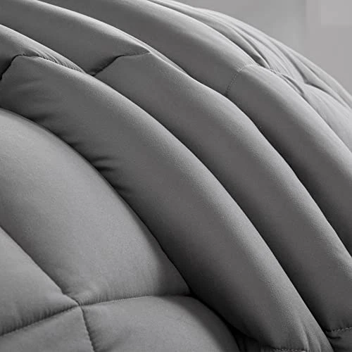 HOMBYS Super Fluffy 120“ X 120” Oversized King Warm Bedding Comforter With 116 Oz Filling, Thick Duvet Insert Down Alternative Comforter With 8 Corner Tabs, Grey 7 HOMBYS Super Fluffy 120“ X 120” Oversized King Warm Bedding Comforter With 116 Oz Filling, Thick Duvet Insert Down Alternative Comforter With 8 Corner Tabs, Grey - Image 7