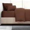 Nestl Duvet Cover With Fitted Sheet 3 Piece Set - Soft Double Brushed Microfiber Hotel Collection - Comforter Cover With Button Closure, Fitted Sheet, 1 Pillow Sham, Twin XL - Chocolate Brown