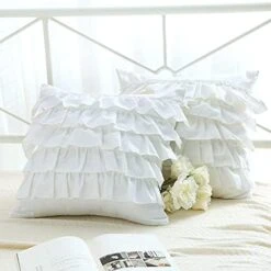 2-Pack Bright White Pillow Cases Shams Covers With Long Ruffles Shabby Chic Egypt Cotton King Size 20"X36"Soft Boudoir 24 2-Pack Bright White Pillow Cases Shams Covers With Long Ruffles Shabby Chic Egypt Cotton King Size 20"X36"Soft Boudoir -Amazon Shop 41UWSRsq S. AC