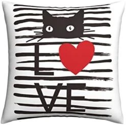 Hedyzone Cat Pillow Covers Butterfly 18"×18" Lovely Cartoon Pattern Beige Background Throw Pillowcase For Home Decor -Amazon Shop 41UWvESt9bL. AC