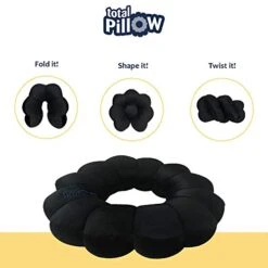 Total Pillow Airplane Travel Pillow, Brushed Microfiber Neck-, Head-, And Lumbar-Support Pillow, Microbead Twistable/Contours Any-Position Travel Pillow, Black 9 Total Pillow Airplane Travel Pillow, Brushed Microfiber Neck-, Head-, And Lumbar-Support Pillow, Microbead Twistable/Contours Any-Position Travel Pillow, Black -Amazon Shop 41UqgJLtRbL